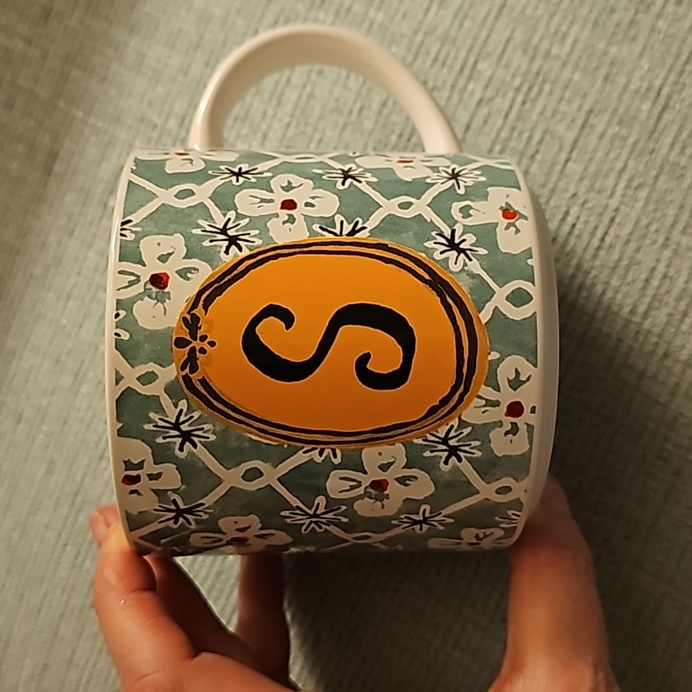 Anthropologie Jo Monogram "S" Mug with Friendship Quote - Brand New